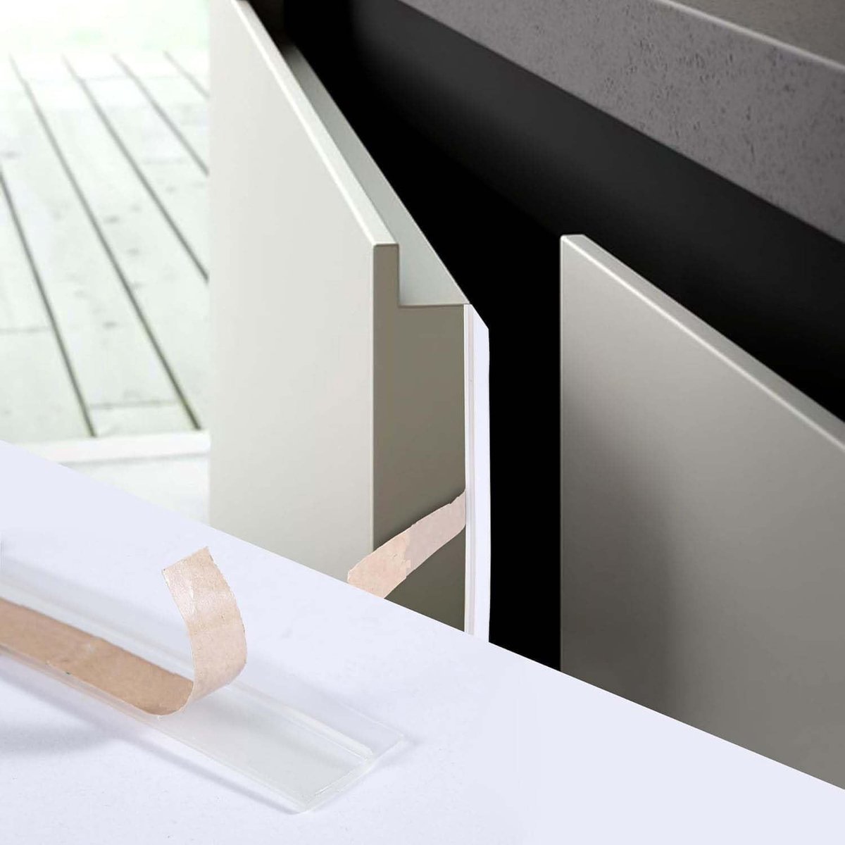 Zelfklevende Rubber Sealing Tape voor Kasten - 2.8m, Stofdicht, Insectenwerend, Ideaal voor Kledingkasten en Deuren