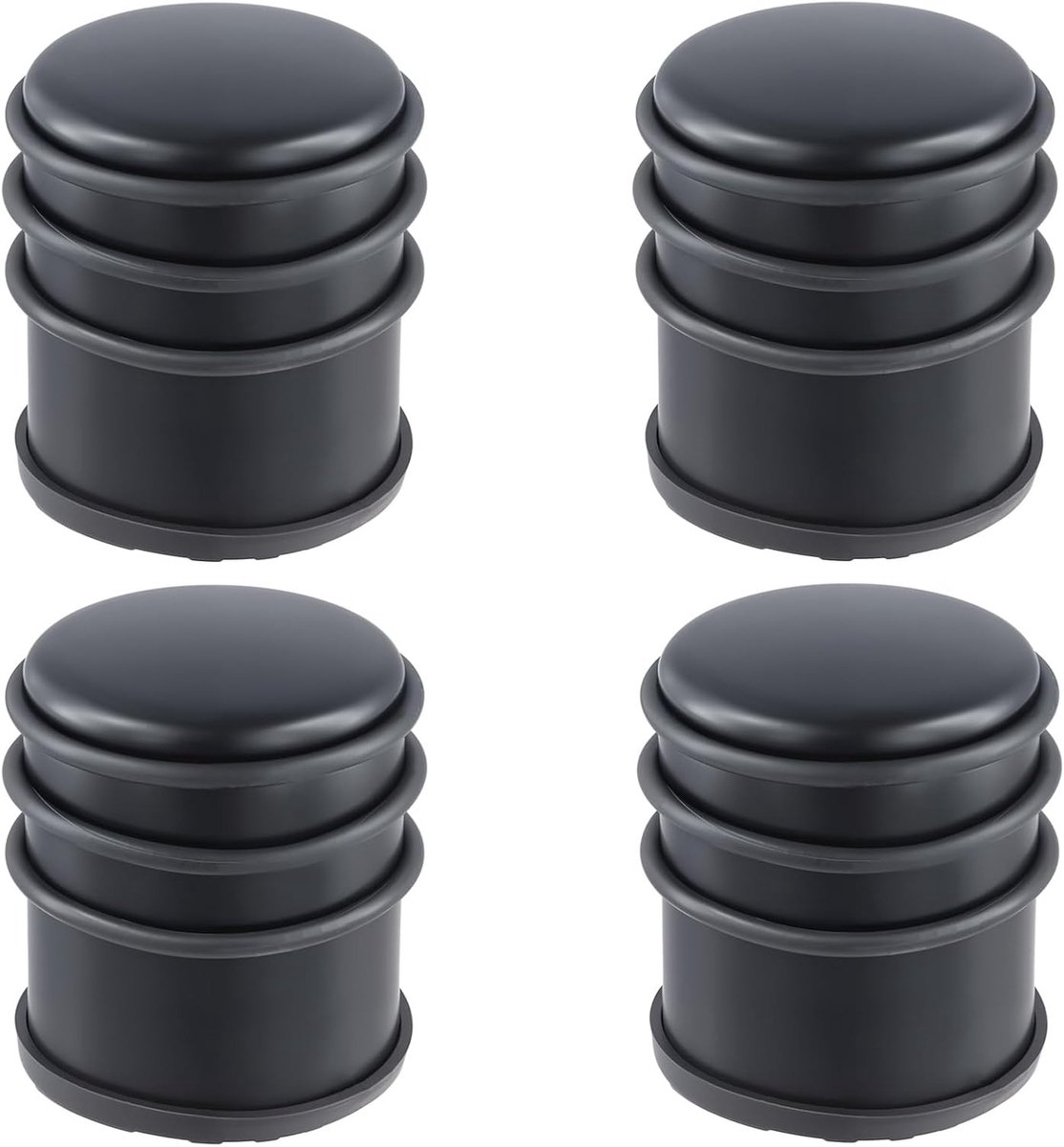 Set van 4 Zware Deurstopper van RVS met Rubberring - 1 kg, 7 x 8 cm, Ideaal voor Vloerbeveiliging en Deurvastzetting