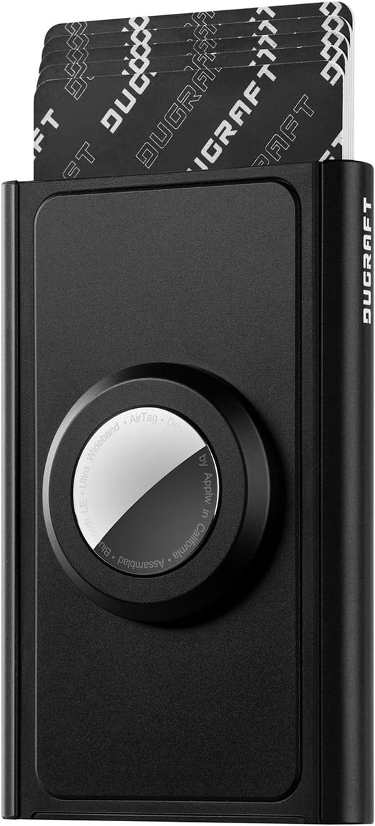 Slimme RFID Blokkerende Creditcardhouder voor 5-8 Kaarten, Minimalistisch en Compact Design, Zwart Metaal