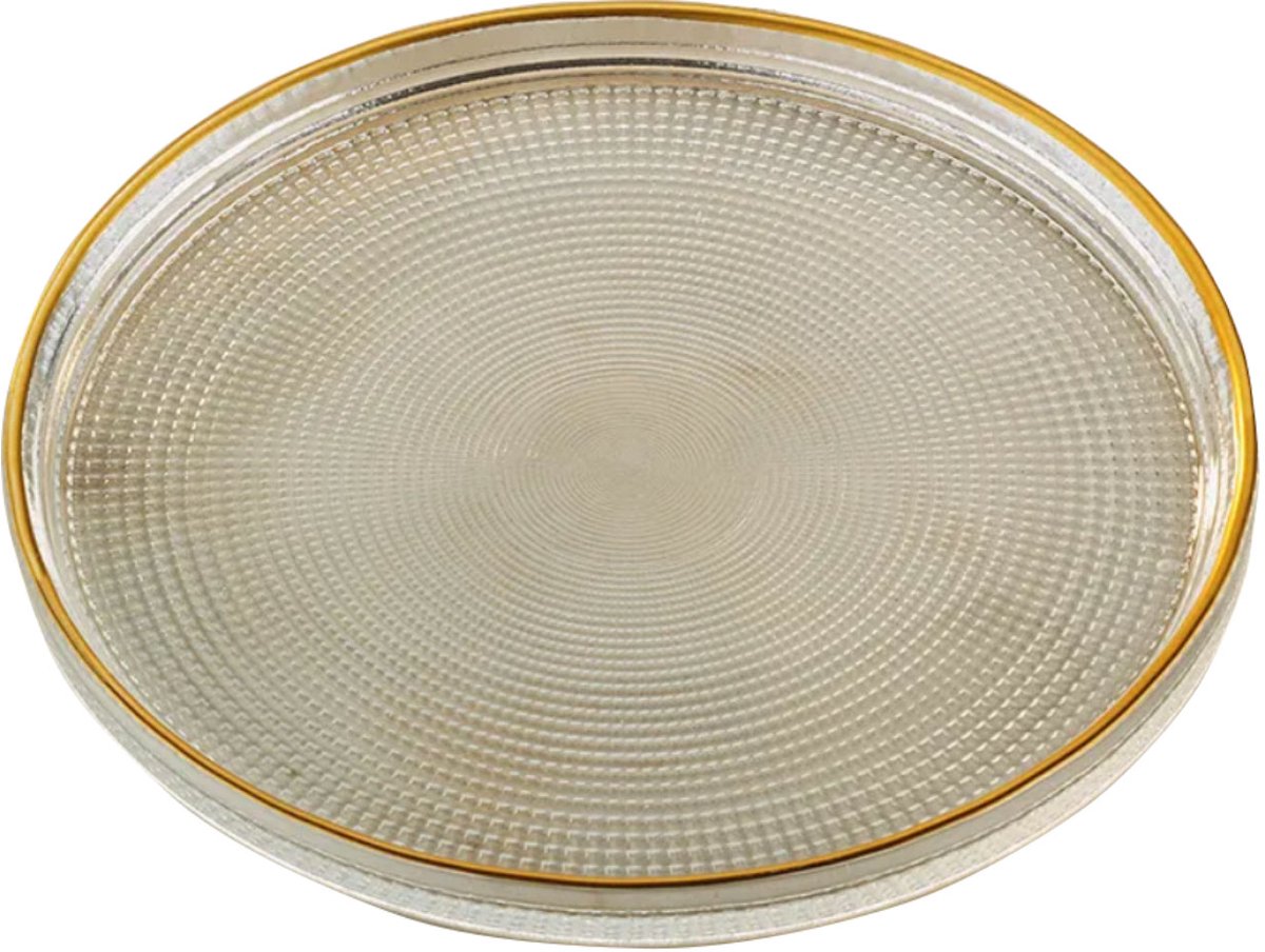 Jungengel Glazen Dessertborden Set van 6 - Goudrand - Ø 16 cm Cakebordjes