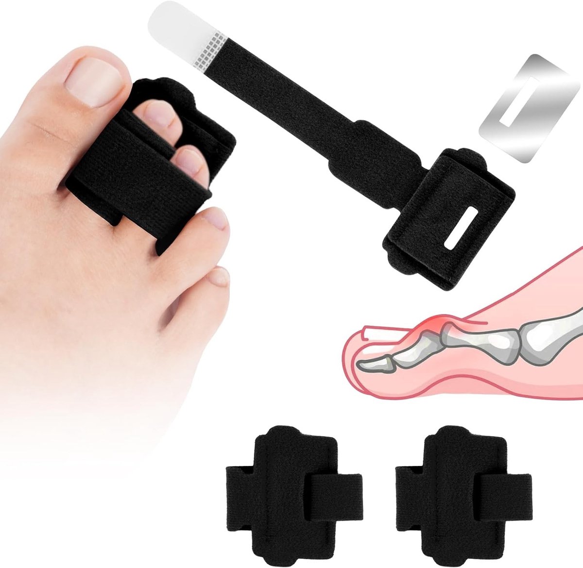 Corrector voor Hamertenen - Set van 2 Herbruikbare Teenspanners voor Mannen en Vrouwen, Voor het Aligneren van Verdraaide en Overlappende Tenen, Comfortabel en Effectief