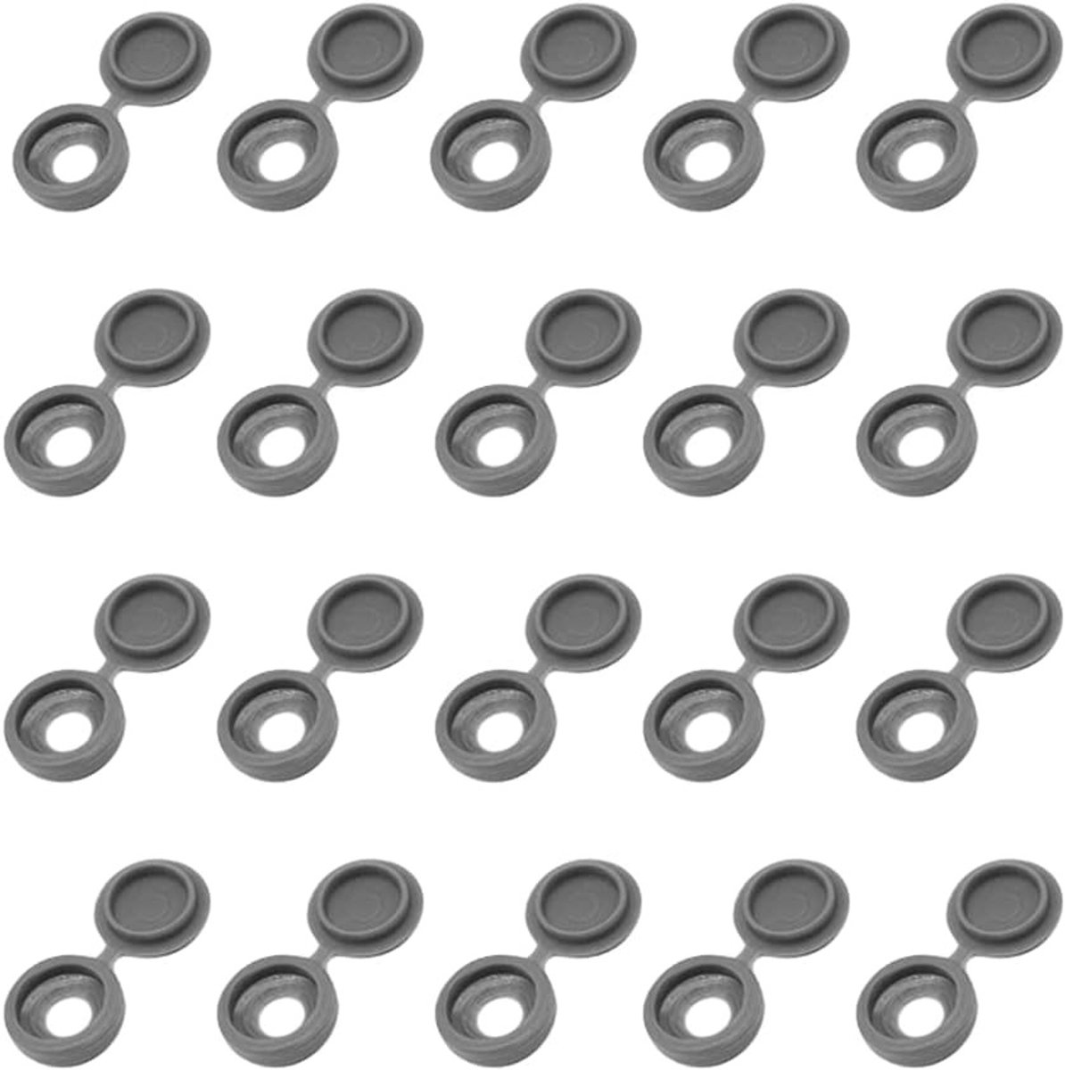150 Stuks Schroefdoppen met Scharnier, Decoratieve Grijze Lids voor Meubels en Kasten
