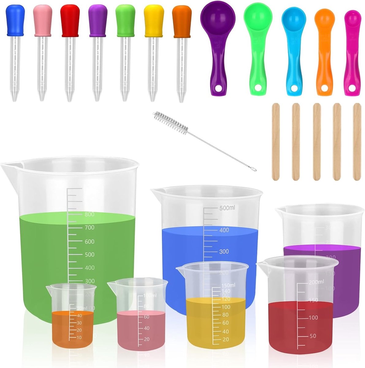 Maatbekerset - Plastic - Transparant - Herbruikbaar - Voor Keuken en Laboratorium