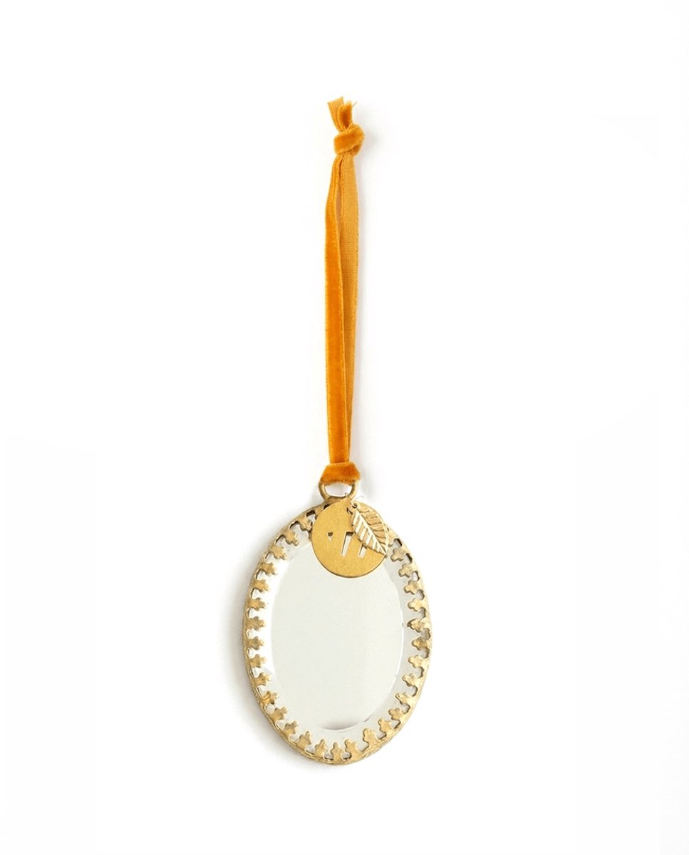Ovale Spiegel Ornament - Spiegel Hanger Ovaal - De Weldaad Authentic Interior - 7,5 x 4,5 cm - Spiegel ornament
