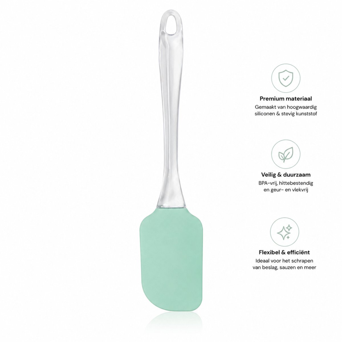Chipa - Siliconen Pannenlikker – Flexibele Spatel – BPA-vrij – Hittebestendig – Keukenspatel voor Beslag, Sauzen en Bakken – Mintgroen - Keukenaccessoires - Bakaccessoires