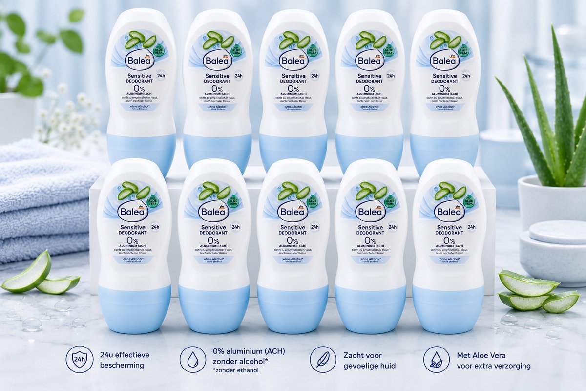 10 x Balea Deo Roll On Sensitive