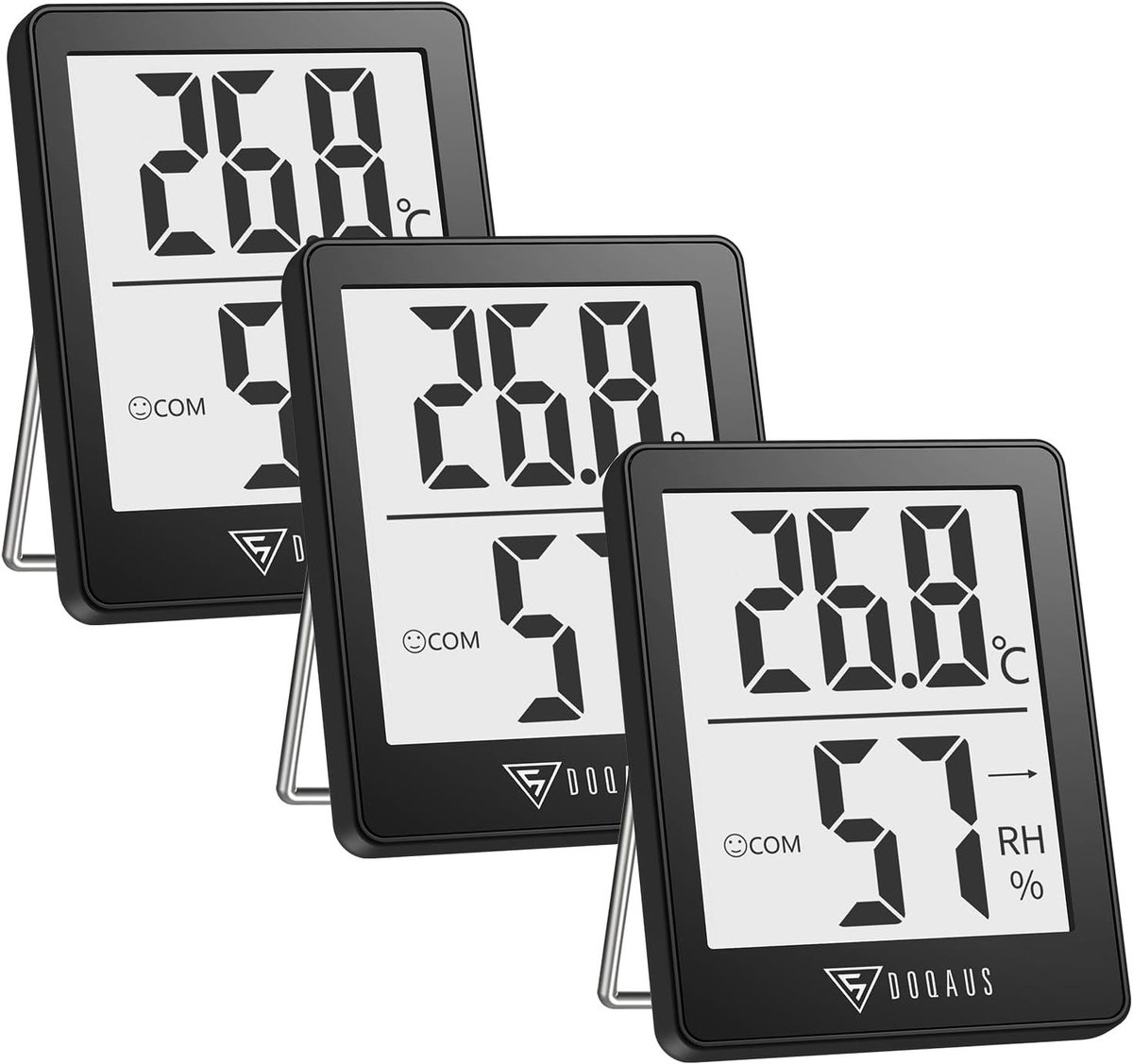 Digitale Thermo-hygrometer - Zwart - Hoge Nauwkeurigheid - Eenvoudig te Gebruiken - Voor Binnenruimtes
