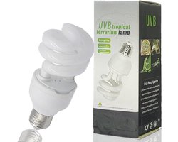 Energiezuinige UVB Lamp voor Reptielen en Amfibieën - Compacte Fluorescente Lamp voor Terrarium, Hagedissen en Kikkers E27 Schroefdraad (UVB5.0 13W)