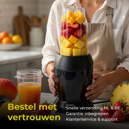 Zenvox Blender - Krachtige 1200W Juicer - 1.0 L - Smoothie Maker - Incl. To Go Beker - Ice Crush van Zenvox — afbeelding 5