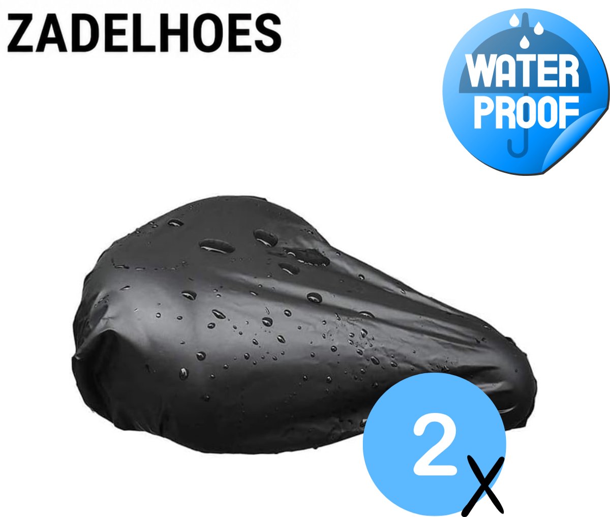 Chipa - Waterdichte Fietszadelhoes – 2 stuks - Universele Zadelhoes Fiets – Regenhoes voor Fietszadel – Beschermhoes tegen Regen, Stof en Vuil – Zadelhoes Waterdicht - Fietsaccessoires Zwart