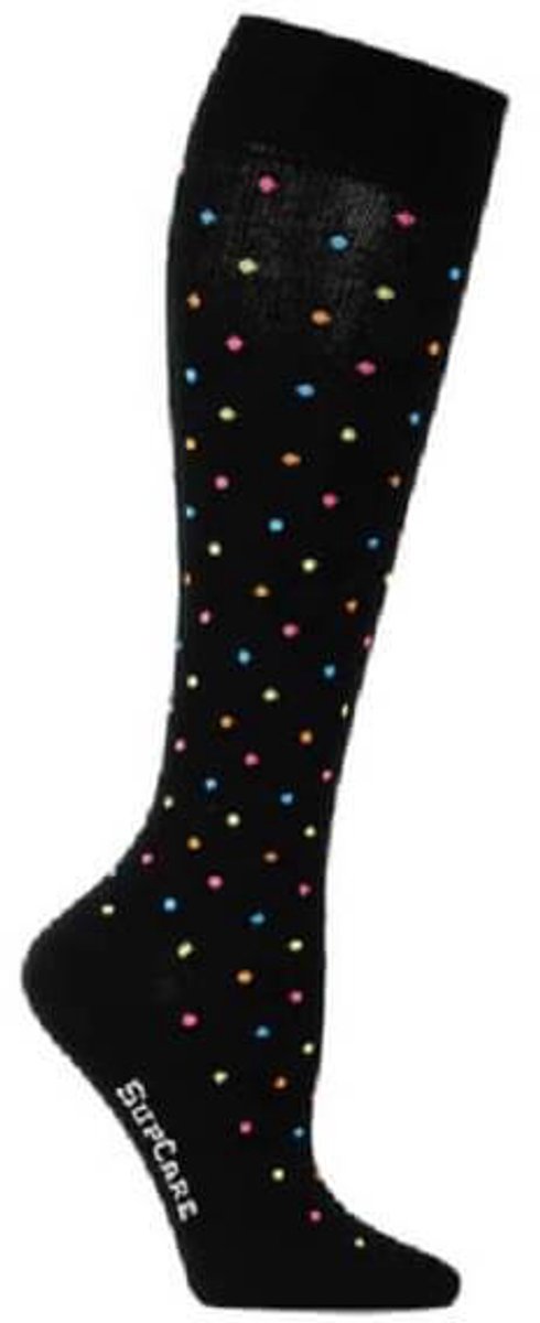 Supcare compressiekousen Zwart met spots