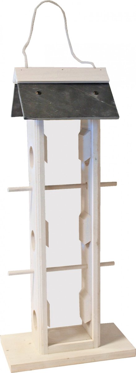 Voedersilo - wit/leisteen - 6-gaats - hangbaar - 52 cm.