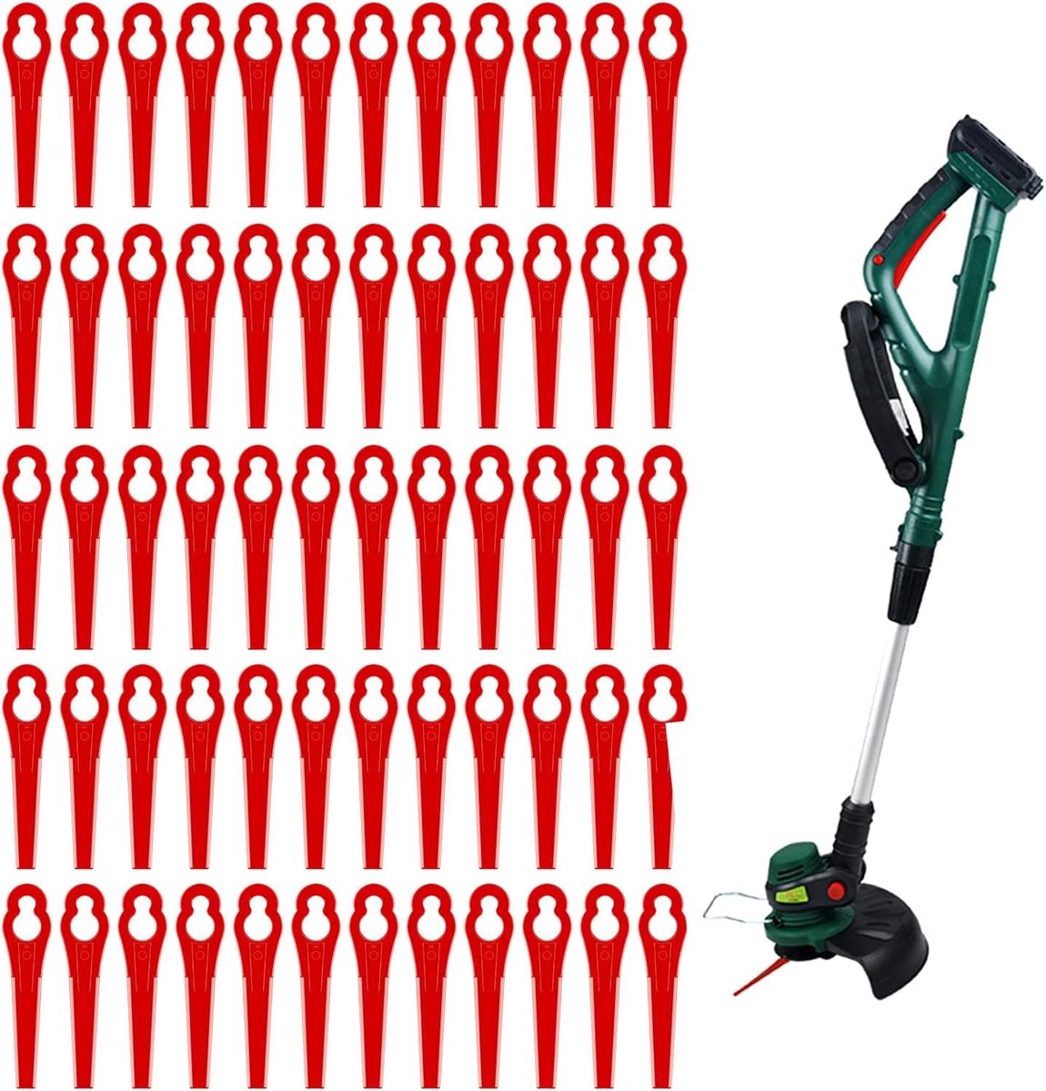 Reservemessen voor Grastrimmer - Kunststof - Set van 60 Stuks - Eenvoudig te Installeren - Voor Tuin en Gazon