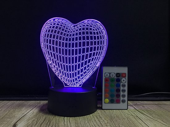 3D Hart Lamp - Hartje Nachtlampje - 16 Kleuren - Met Afstandsbediening - LED Sfeerlamp - Romantische Verlichting - Cadeau voor Haar van LEDyourLight — afbeelding 2