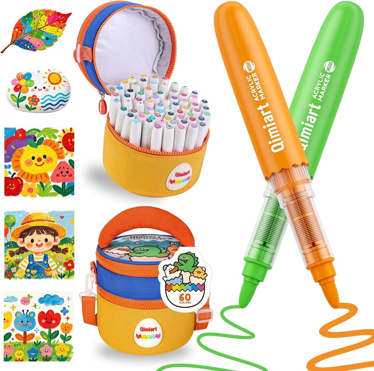 Acryl Marker Set - Multikleur - 60 Levendige Kleuren - Voor Diverse Oppervlakken - Voor Creatieve Klussers