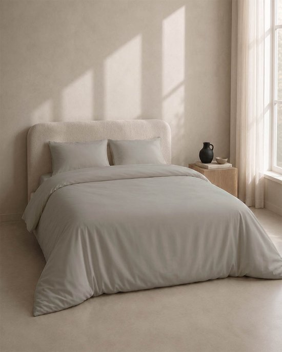 HOOMstyle Dekbedovertrek met kussenslopen - luxe micro Percale - dekbedovertrek - 200x220cm - 2 persoons - Taupe van HOOMstyle — afbeelding 2
