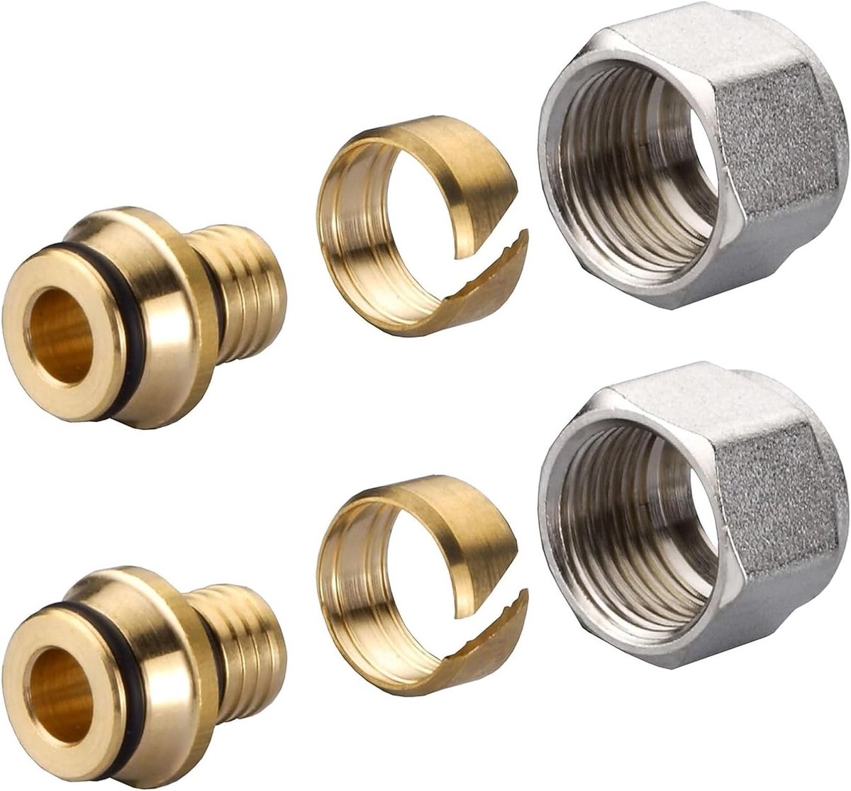 Compressie schroefverbindingen voor verwarmingssystemen, 16 x 2.2 mm, klem- en schroefverbindingen voor vloerinrichtingen 3/4 inch, duurzame installatieoplossingen