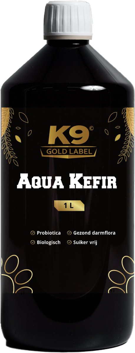 k9 gold label - aqua kefir -probiotica - suikervrij - gezonde darmflora.
