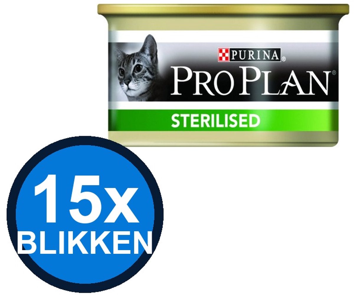 15x Pro Plan - Cat Pate Sterilised Zalm & Tonijn - Kattenvoer Natvoer - 85 g
