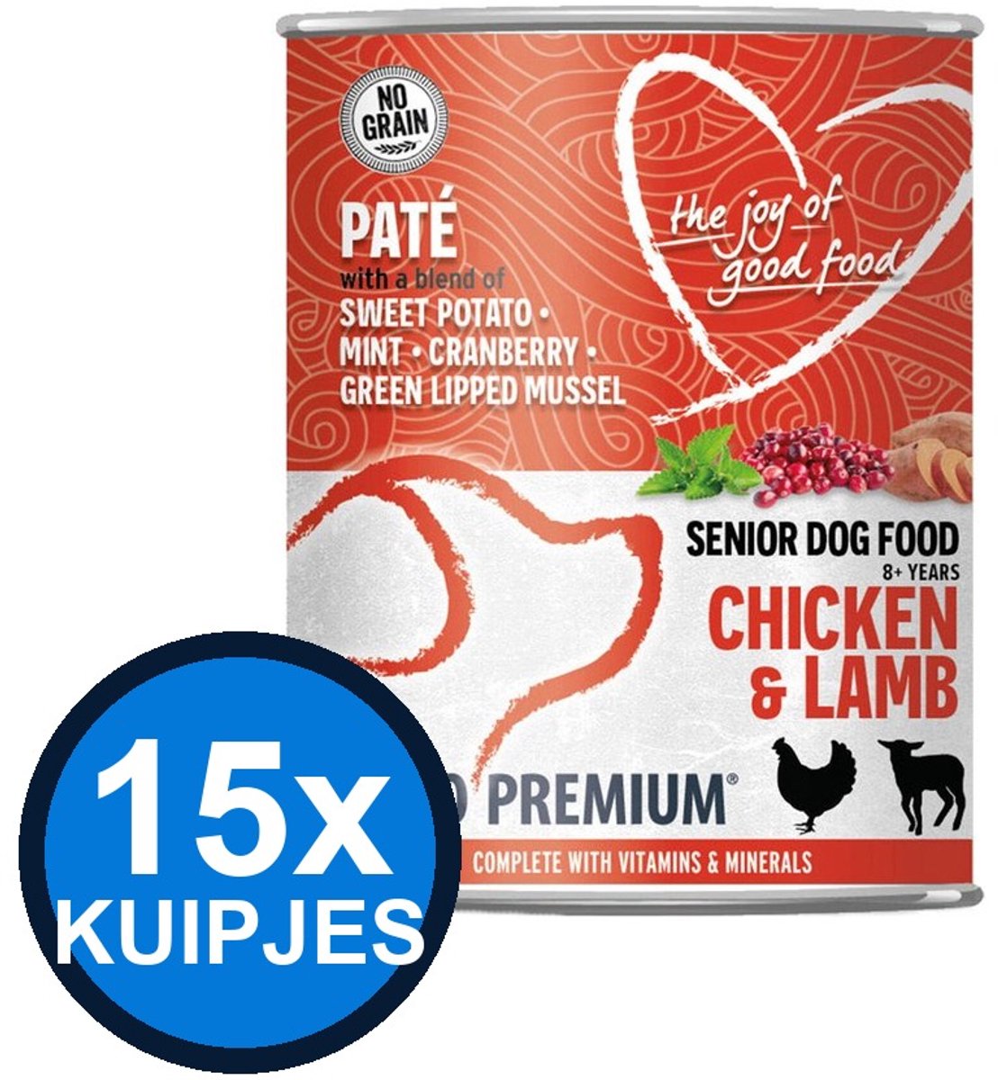 Euro Premium Euro-Premium - Pate Senior Chicken & lamb - Hondenvoer Natvoer - 400 g
