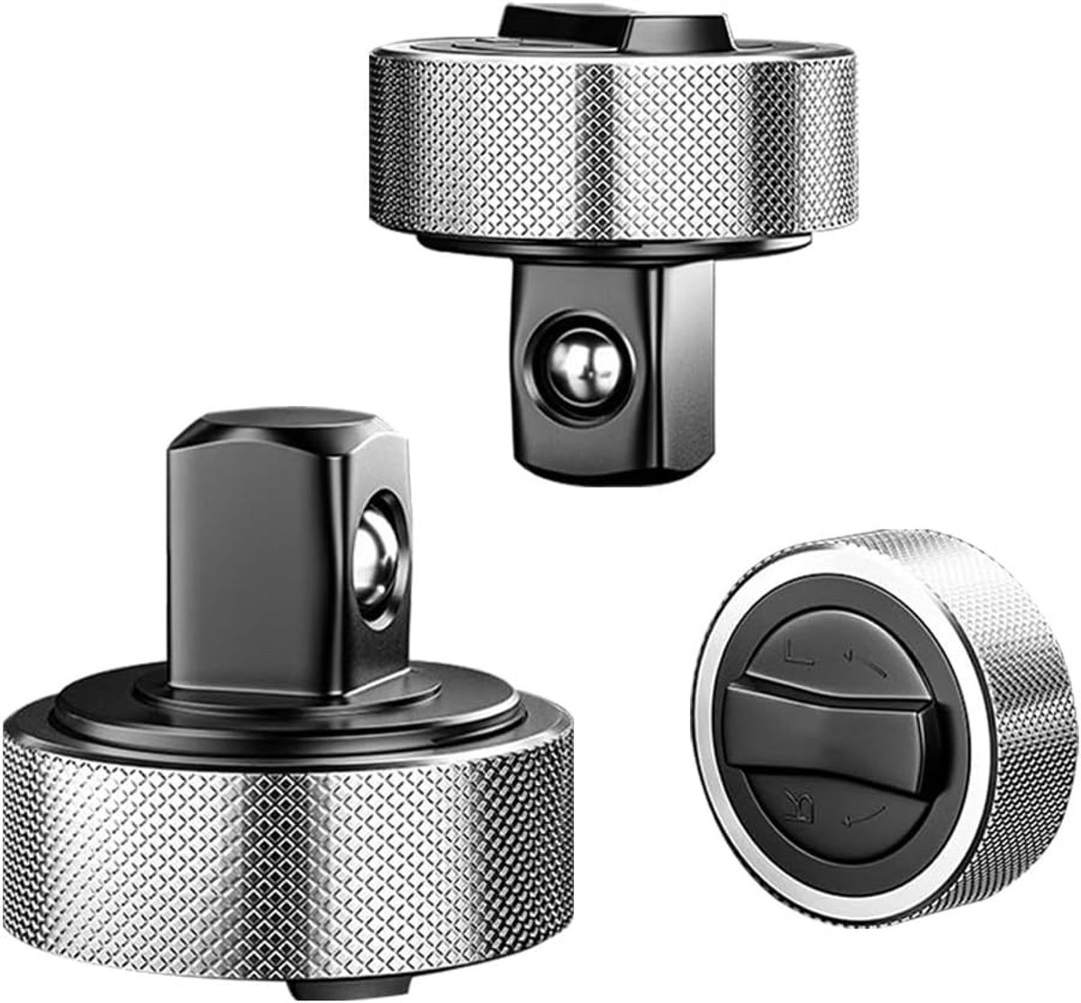 Mini Ratchet Sleutelset voor Krappe Ruimtes - 3 Stuks 1/4, 3/8 en 1/2 Inch, Omkeerbare Sleutels met Duimwiel van Legeringsstaal