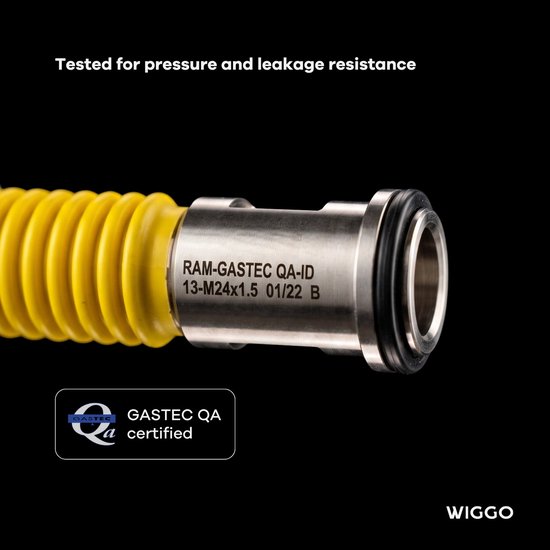 Wiggo Superflex Premium 1500 mm – Buigbare roestvrijstalen gasslang voor fornuis kookplaat cv ketel gaskachel vaste en mobiele aansluiting — afbeelding 5