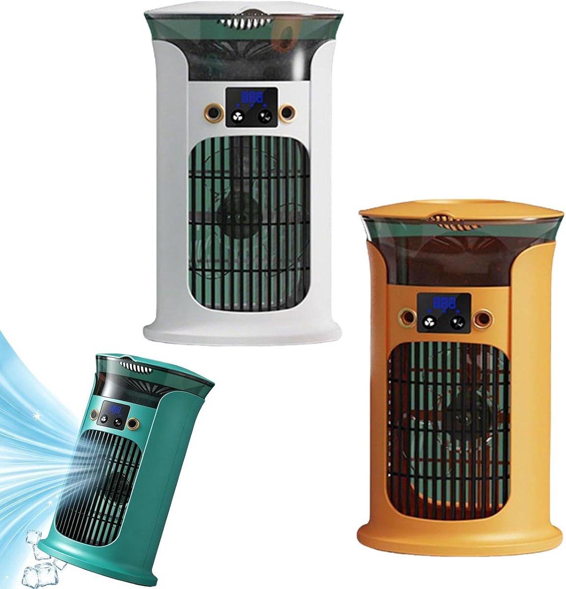 Mobiele Airco - 3-in-1 - 800ml - Kleine Airconditioning zonder Afvoer Slang - Draagbare Ventilator - 20 dB - 3 Functies & Snelheden - Luchtbevochtiger - Slaapkamer Kantoor Woonkamer - Wit – foto 6