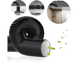 Ventilatieslang – Diameter 150 mm, lengte 6.8 m, flexibele PVC-slang – Verstevigde, dubbelwandige telescopische slang – Afvoerbuis voor afzuigkap , badkamerventilatie – Geschikt voor afzuigventilatoren, airco's, wasdrogers en afzuigkappen