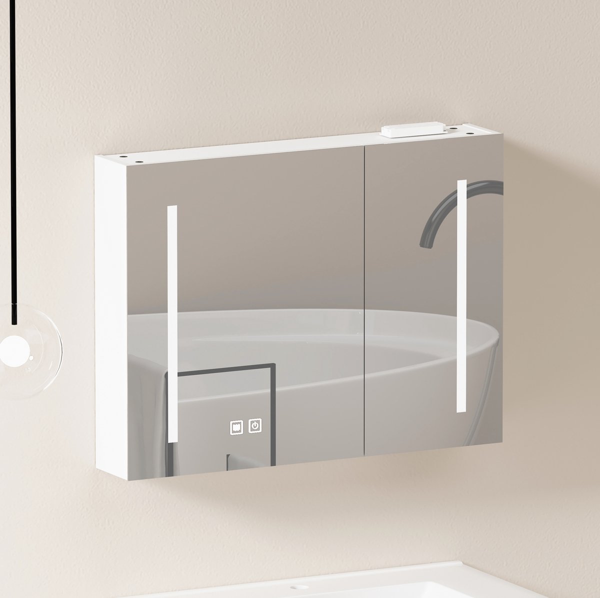 FloraGrace Spiegelkast - LED Wandkast Met Opbergruimte En Spiegeldeuren - Voor Badkamer Wo