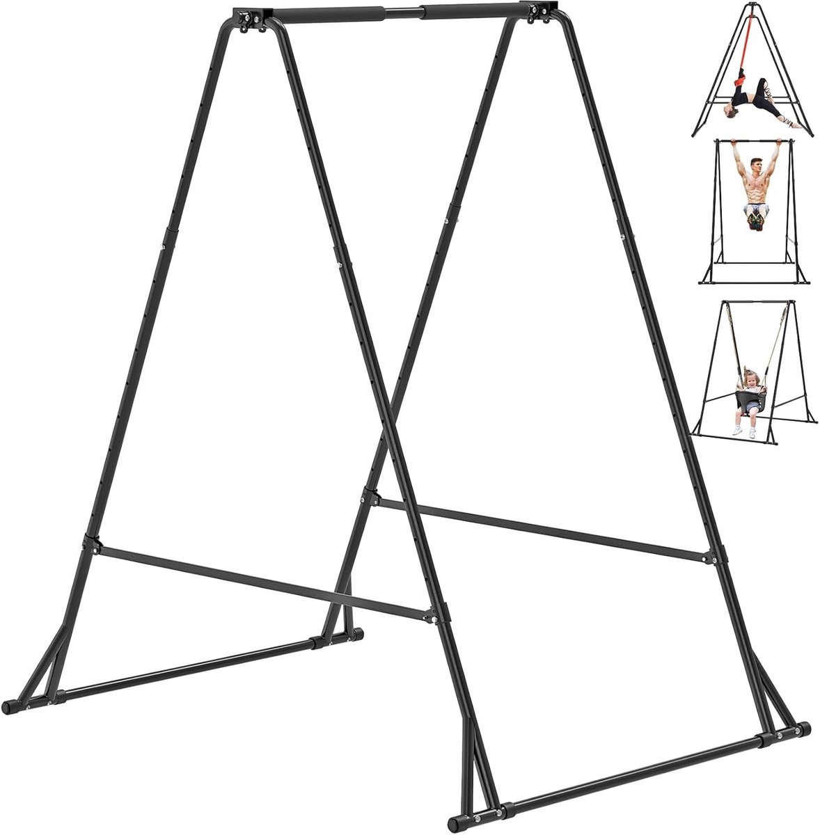 Vouwbare Antenne Yoga Frame - Draagbaar en Hoogte Verstelbaar Yoga Swing Stand voor Binnen en Buiten, Stabiel en Duurzaam voor Thuis en Gym