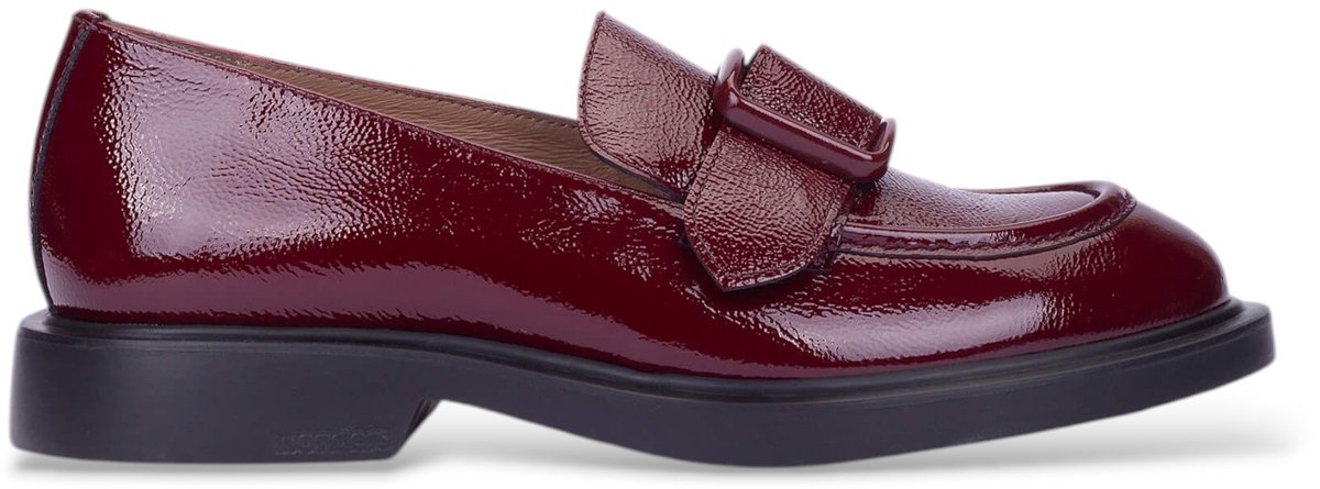 Wonders Leren mocassins Lack bordeauxrood