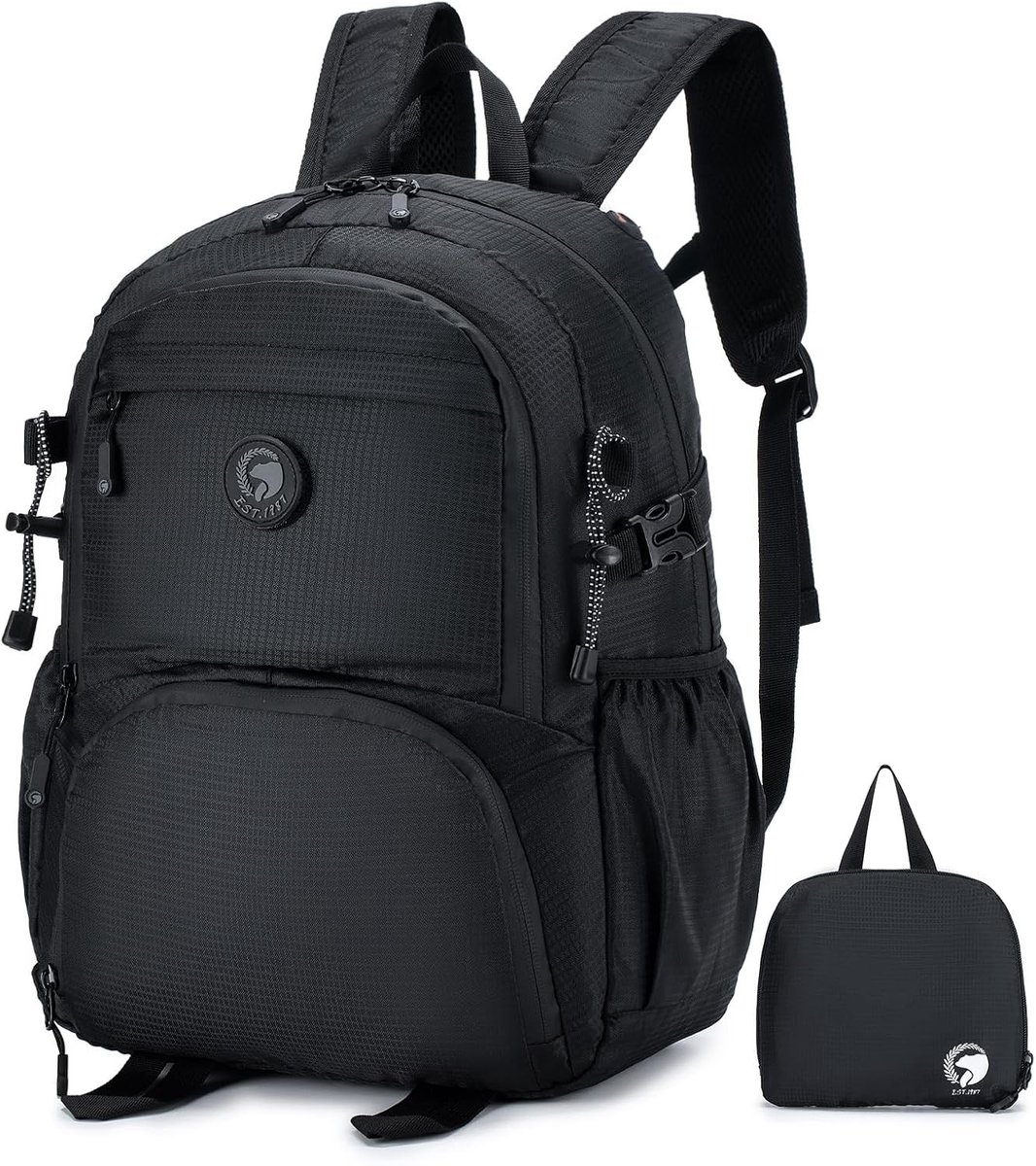 Vouwbare reistas 40x30x20 voor vliegtuigreizen - Ultralichte waterdichte rugzak 25L - Perfect voor outdoor en camping, geschikt voor zowel mannen als vrouwen