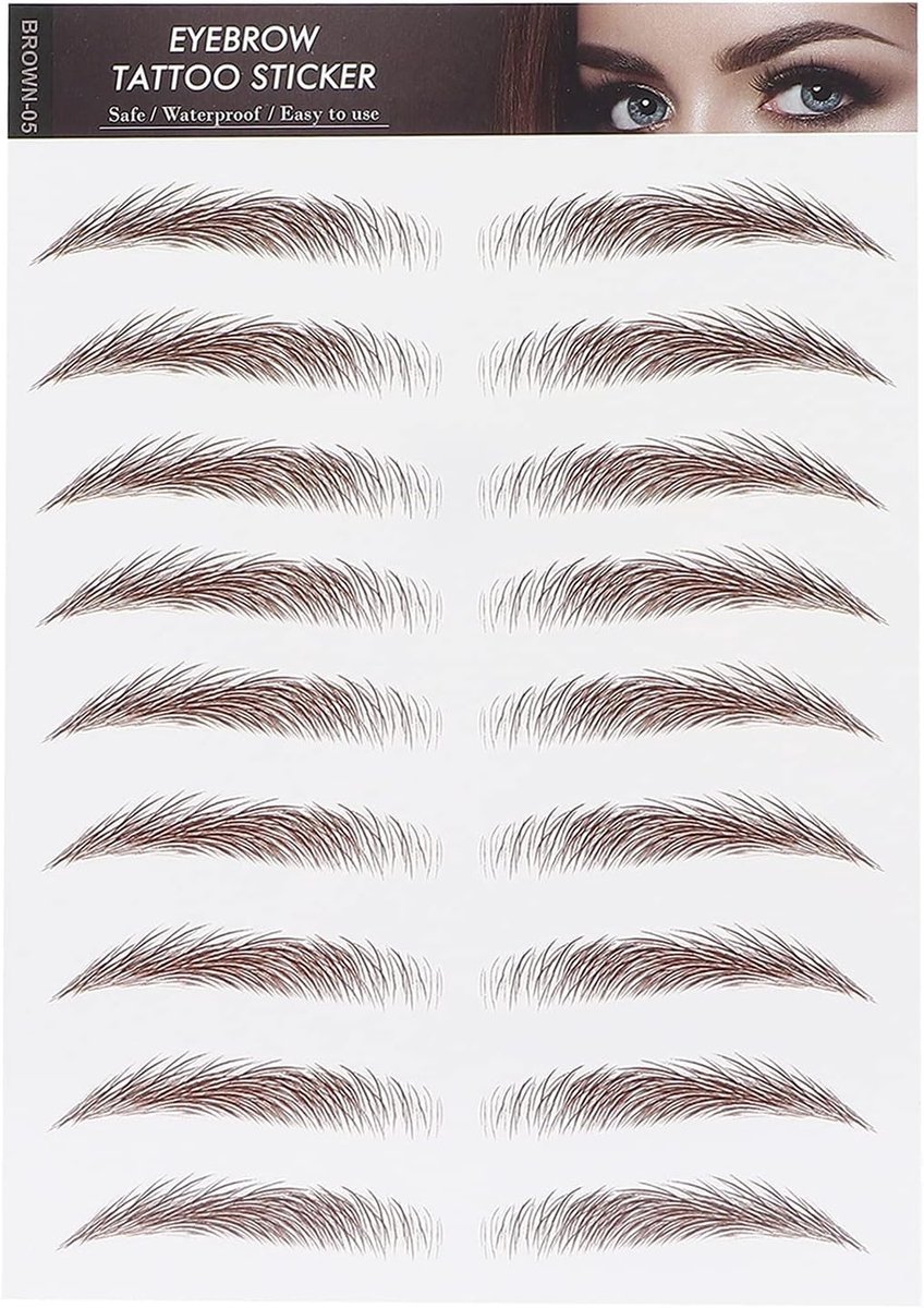 Professionele Waterdichte Wenkbrauw Tattoos Stickers voor Vrouwen - Perfecte Wenkbrauw Vorm en Zorg, Bruin Kleur