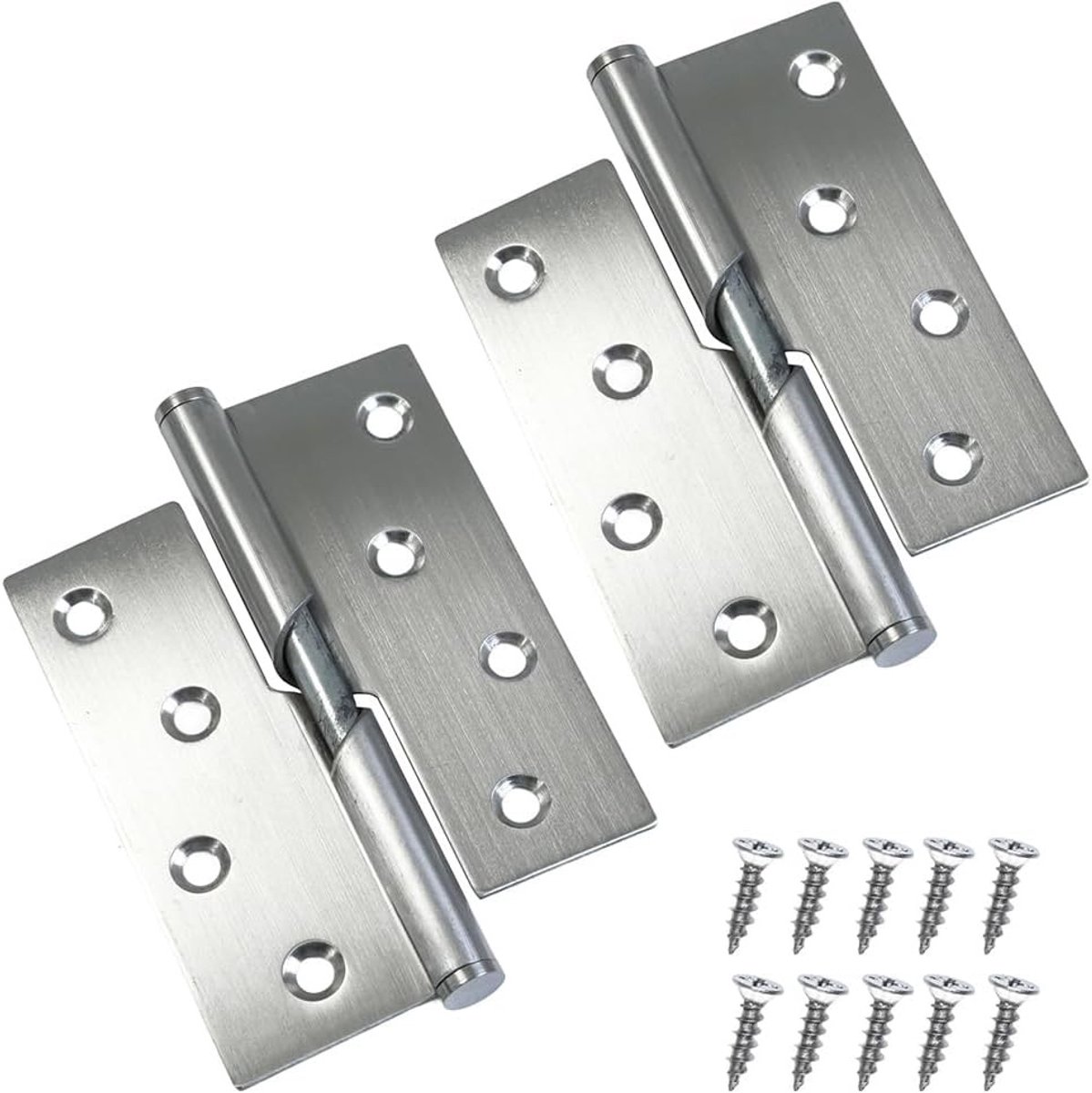 100 mm roestvrijstalen deurhengsels met hef functie voor binnen- en buitendeuren, stevig en roestbestendig, geschikt voor houten deuren, ramen en kasten, 1 paar