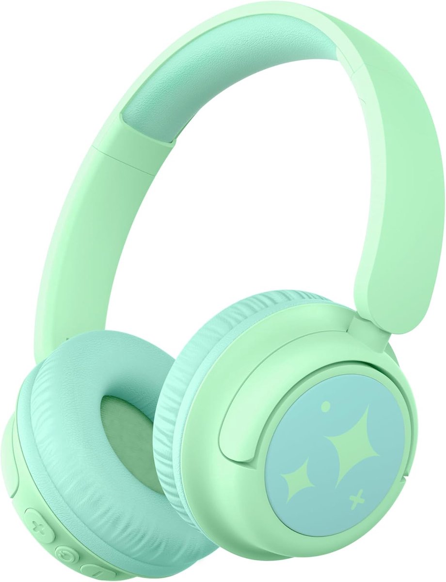 Thijox - Draadloze Bluetooth hoofdtelefoon voor kinderen met microfoon, 60 uur accu, 74/85 dBA volumebegrenzing, stereo geluid, type-C, ideaal voor ta