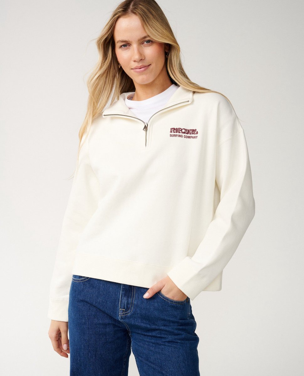 Rip Curl Surf Puff 1/4 Zip - Bone