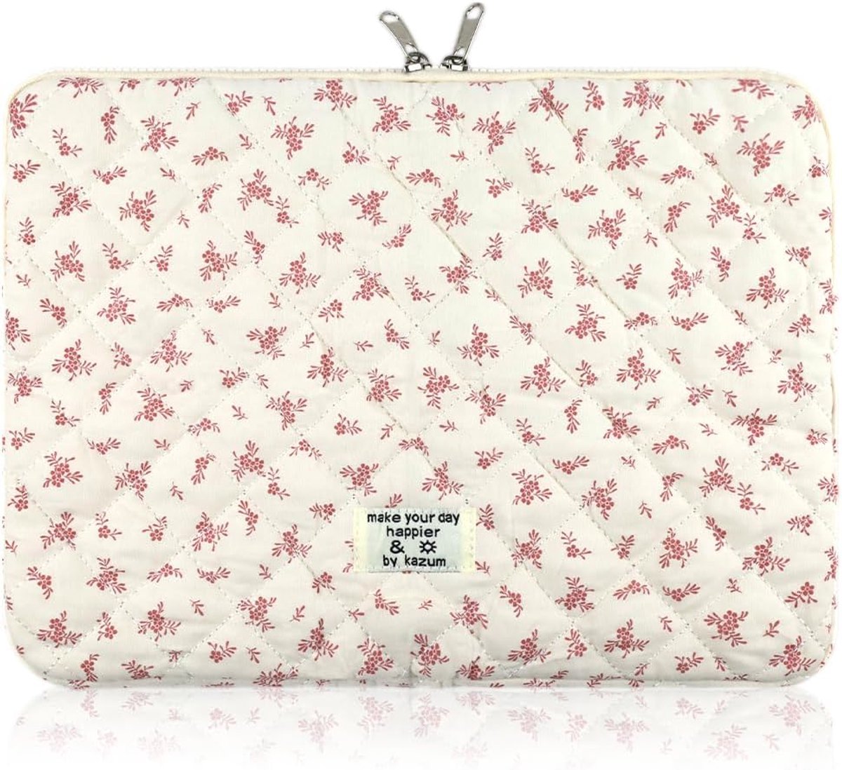 SnelShoppen - Puffy 14 Inch Laptop Sleeve Floral Aesthetic Stijl Geschikt voor MacBook Air/Pro Retina 13-13.3 Inch, Schattige Bloemmotief, Zachte Gevo