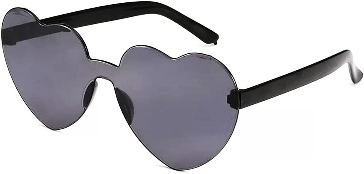 Thijox - Retro Feestbril Zonnebril met Gekleurde Glazen - Hartvormige Zonnebril voor Mannen en Vrouwen - UV-Bescherming - Perfect voor Valentijnsdag e
