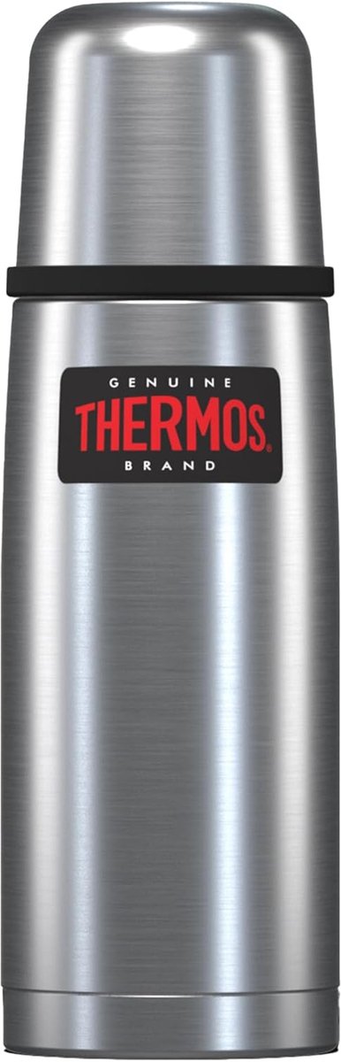 SnelShoppen - Thermosfles 0,35 L Licht en Compact Roestvrij Staal Gematteerd - Duurzaam Drinken voor Werk, Camping, Reizen en Sport