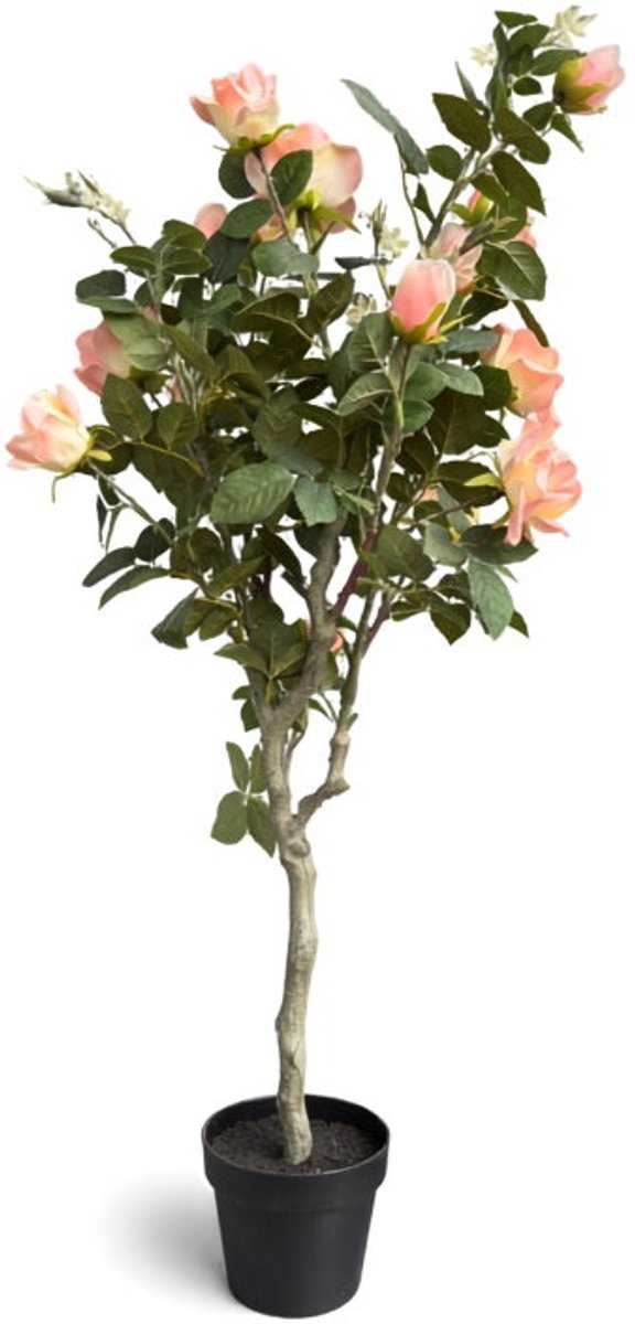 Roos roze in pot H 126 cm kunstplant Oosterik Home