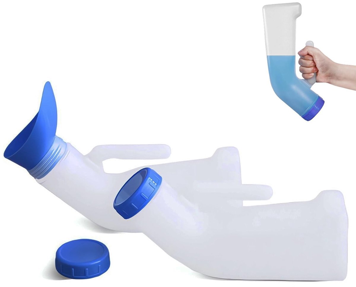 Inovra- Urinoir 1000 ml - Draagbaar - Uniseks - Lekvrij - Voor noodgevallen - Voor auto/camping/reizen - Toiletfles