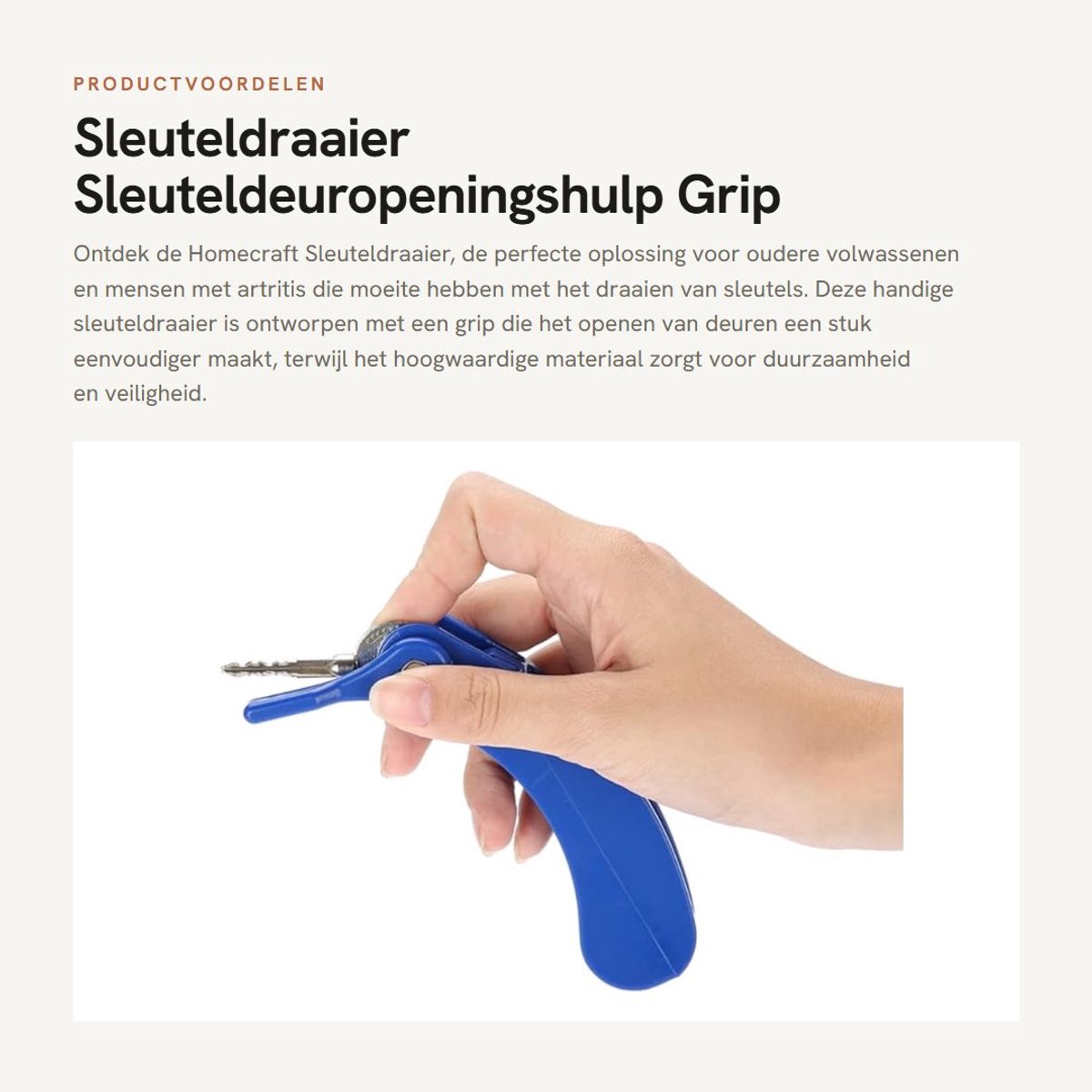 Inovra- Sleuteldeuropeningshulp met grip - 2 sleutels opslaan - Hoogwaardig PP-materiaal - Lichtgewicht - Duurzaam - Schokbestendig - Sleuteldraaier
