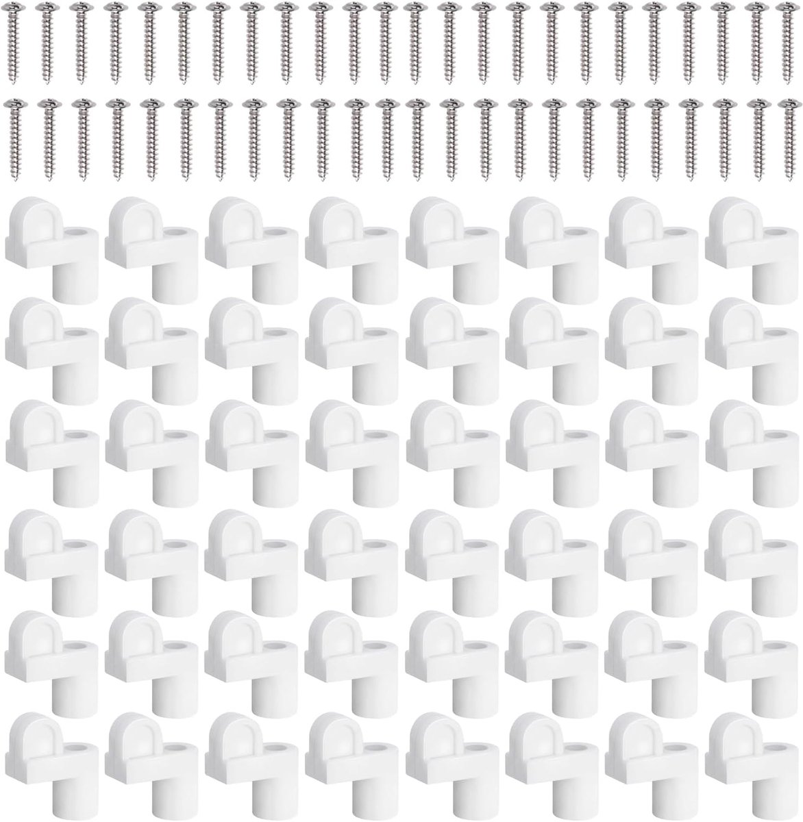 Thijox - Raamhor Clips - 48 Stuks 1 cm Vervangbevestigingen Voor Deurpanelen en Raamschermen - Stevige Bevestigingsclips Voor Huis, Studentenflat, Kan