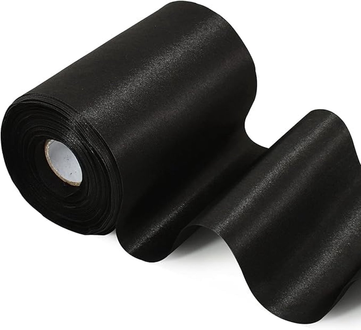 Brede satijnen lint gekleurd stoffen lint voor cadeaulint openen van de strikken grote opening van linten de stoel bruiloft party decoratie Valentijnsdag Kerstmis zwart 10 cm x 10 m
