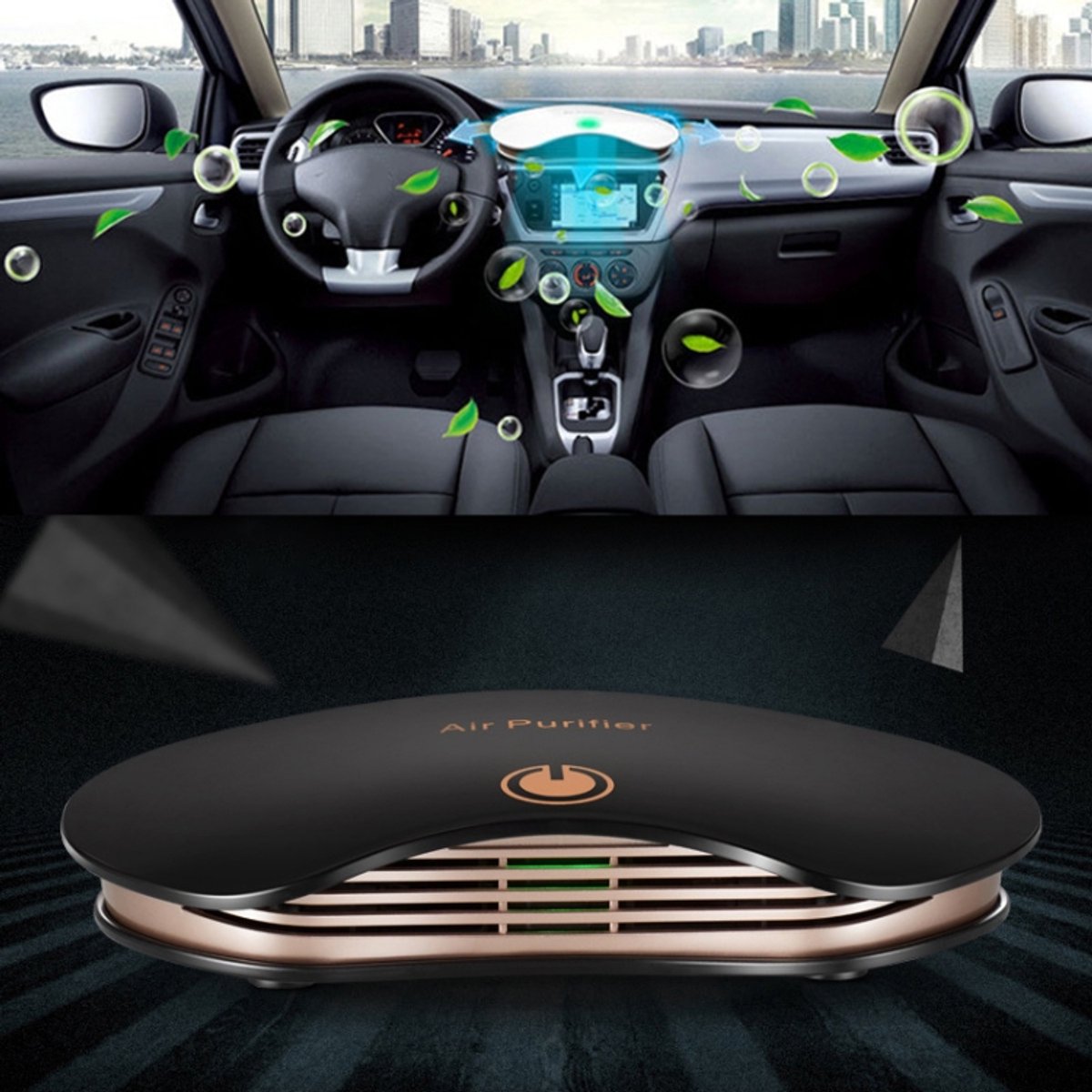 BL-001 Auto / huishouden Smart Touch Control Luchtreiniger Negatieve ionen Luchtreiniger (zwart)