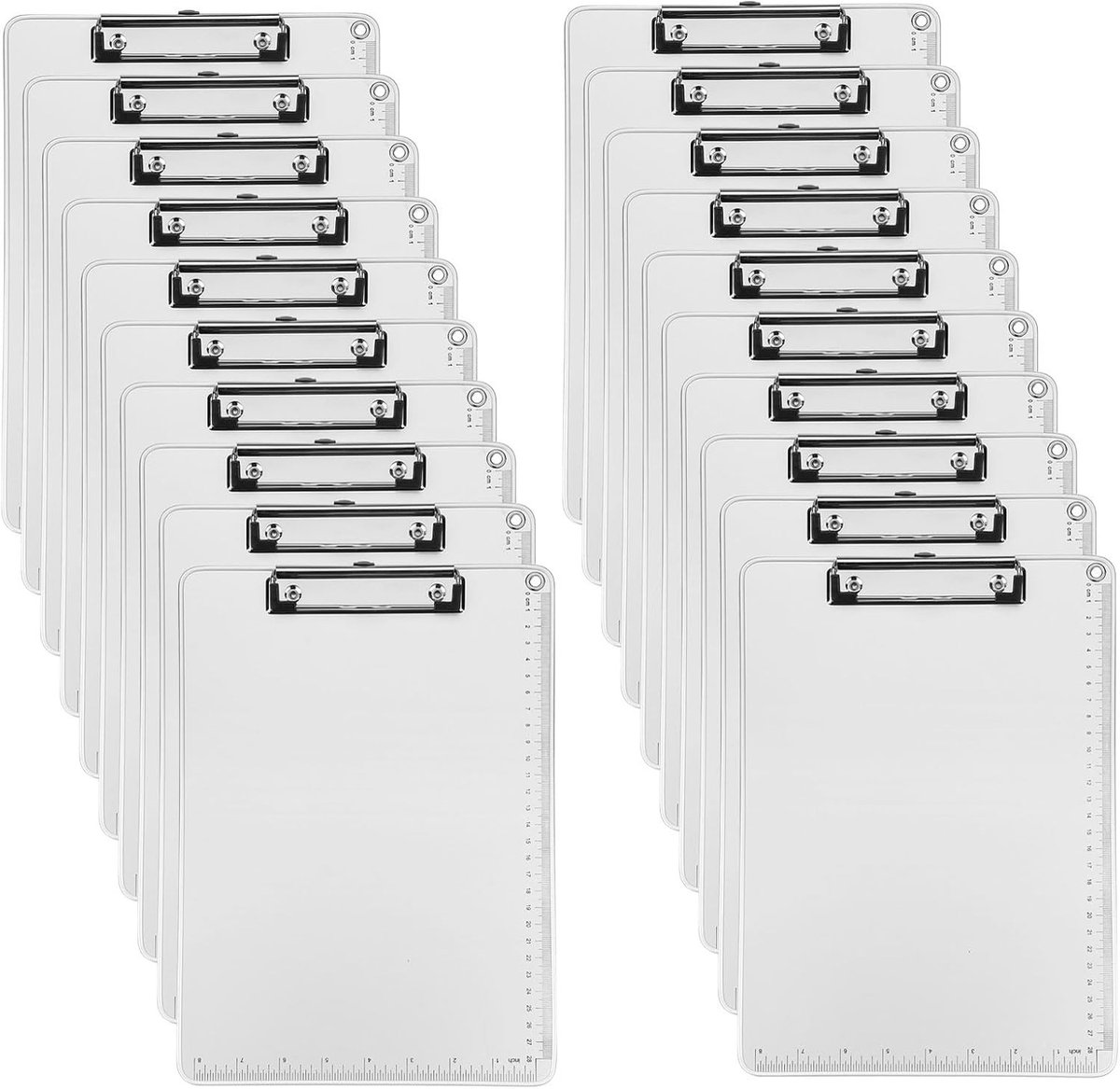 A4 Clipboard van Metaal, 20 Stuks Kantoor Clipboard met Aluminium Clip, Ideaal voor School en Buitenactiviteiten