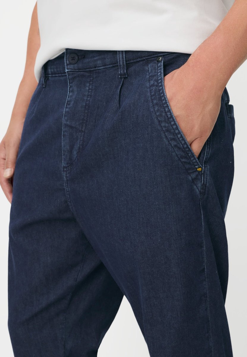 camel active Casual chino met Relaxed Fit in denimlook - Maat menswear-38/34 - Indigoblau