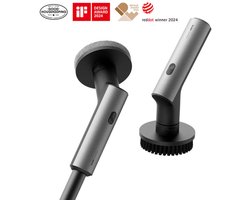 HOTO Electric Spin Scrubber – Elektrische roterende schrobzuiger – Draadloze, uitschuifbare schoonmaakborstel met 6 verwisselbare opzetstukken – Dubbele snelheid – IPX7 waterdicht – Tot 110 minuten gebruiksduur – Grondige schoonmaakborstel voor thuis