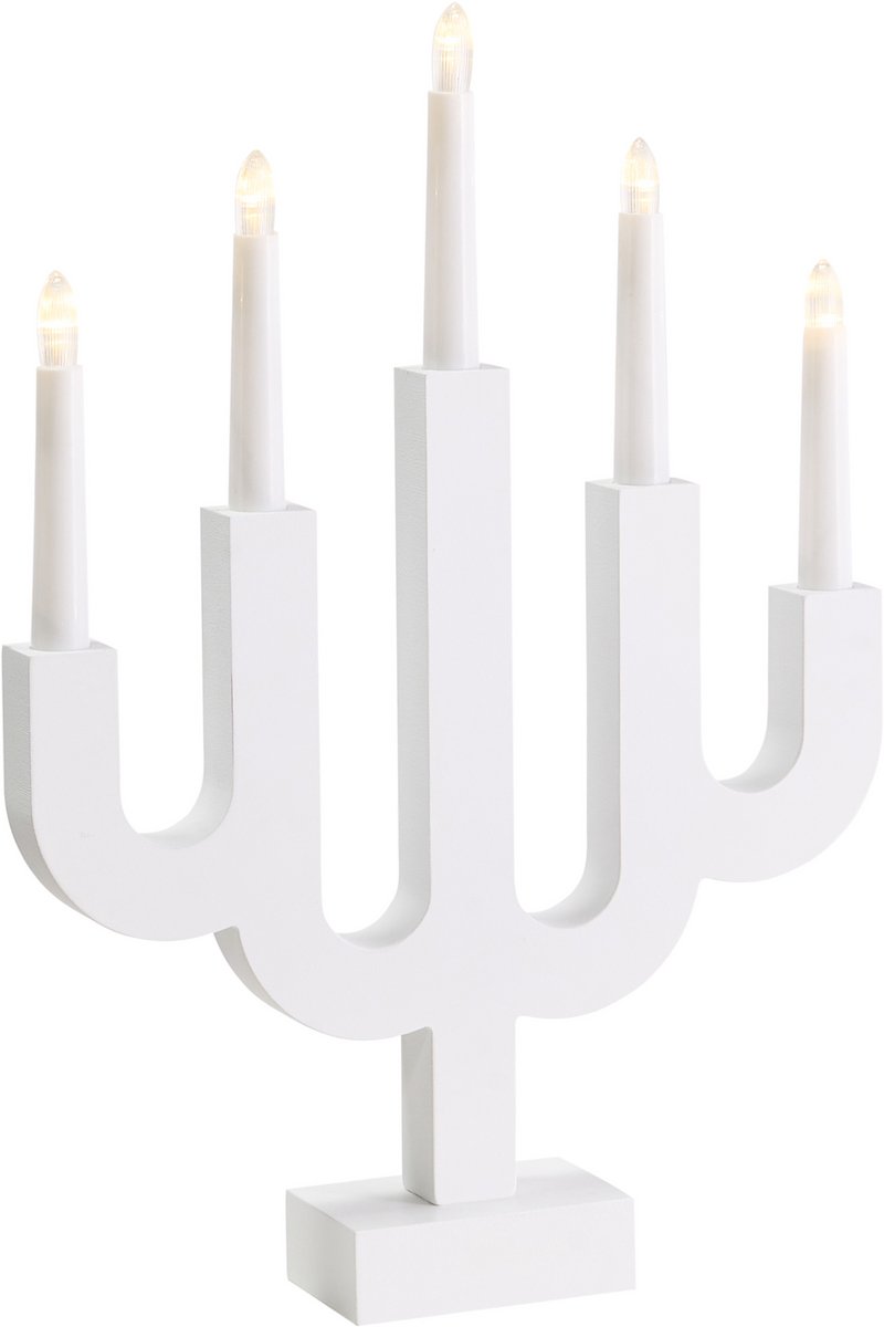 BJORKAN - LED kandelaar - Wit - MDF