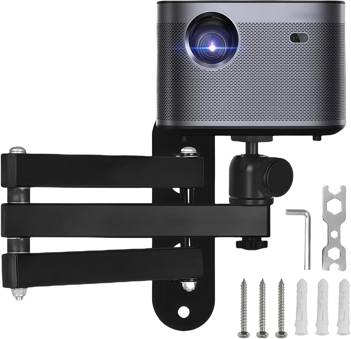 Beamer Wandhouder - Projector Standaard - Thuisbioscoop Creëren - Opvouwbaar Metaalontwerp - 3 kg Draagkracht - Zwart